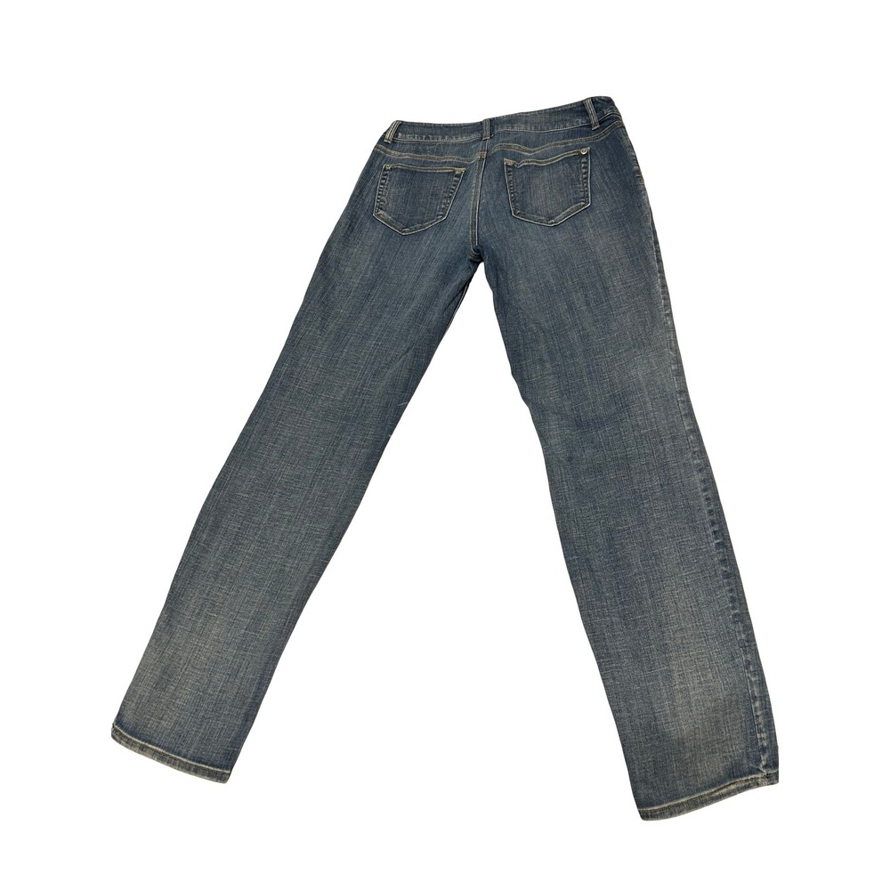 Chicos Platinum Denim Womens Blue Straight Leg Jeans Size 0 Medium Wash Stretch - Picture 3 of 7